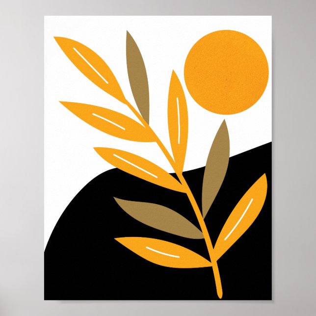 Affiche Abstrait botanique moderne Sun Boho (Devant)