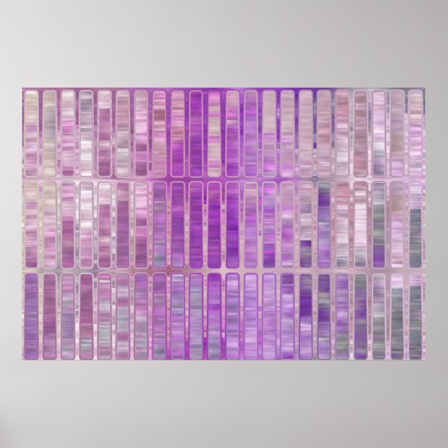 Affiche Abstrait brillant en mosaïque violet arrière - pla (Devant)