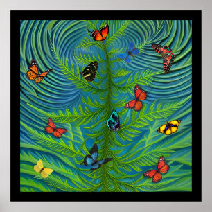 Affiche Abstrait Butterfly Dream Garden