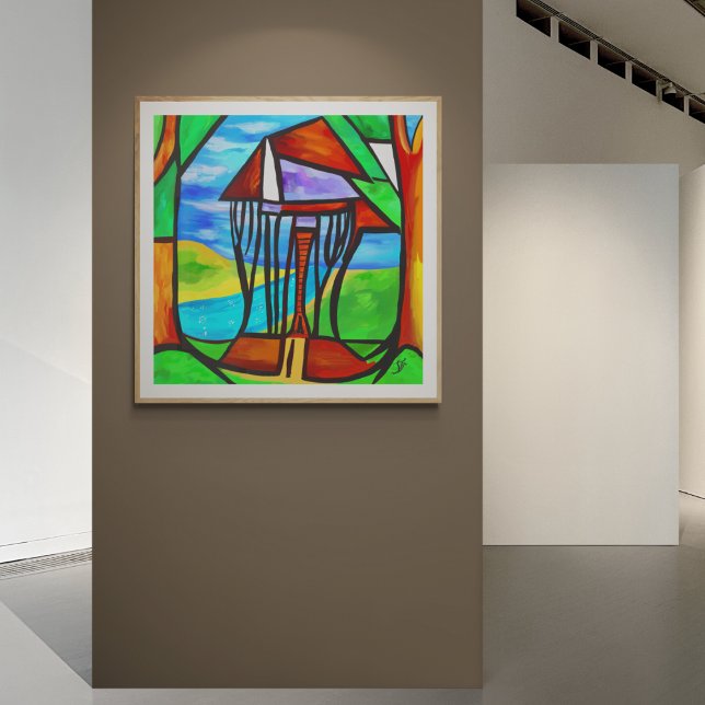 Affiche Abstrait - Cabane dans la forêt (Créateur téléchargé)