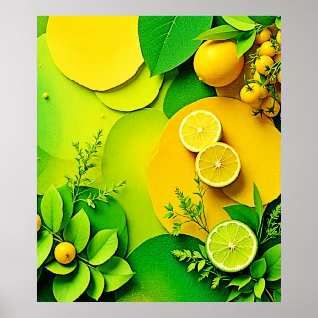 Affiche Abstrait citron citron citron citron citron et l'a (Devant)