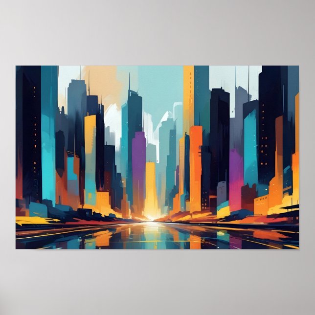 Affiche Abstrait Cityscape Architecture moderne Arrière -  (Devant)