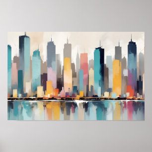 Affiche Abstrait Cityscape Architecture moderne Arrière -