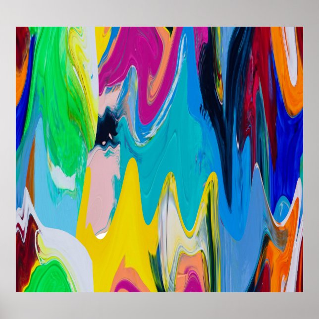 Affiche Abstrait coloré, aquarelle flou de mouvement. (Devant)