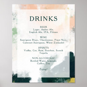 Affiche Abstrait coloré Boissons Menu Signer