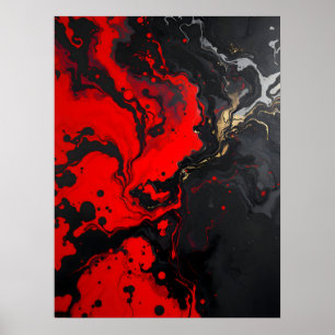 Affiche Abstrait coloré moderne .Crimson Abyss Abstrait