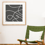 Affiche Abstrait contemporain Art Chic Blanc Noir<br><div class="desc">Poster Abstrait contemporain Art Chic noir blanc</div>