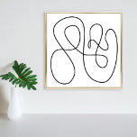 Affiche Abstrait contemporain Art noir et blanc<br><div class="desc">Ce dessin élégant présente une ligne d'art moderne minimaliste en noir et blanc.</div>