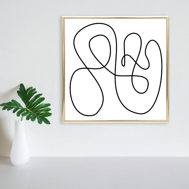 Affiche Abstrait contemporain Art noir et blanc (Créateur téléchargé)