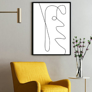 Affiche Abstrait contemporain moderne Art noir blanc