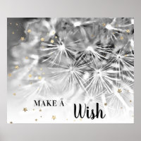 *~* Abstrait DANDELION Gris Argent Faire un voeu