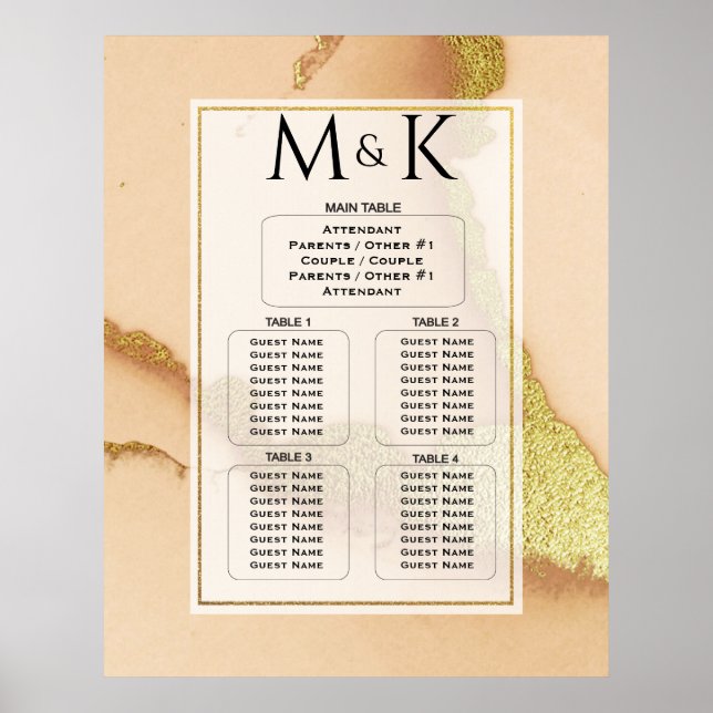 Affiche Abstrait de corail moderne 💡 Mariage d'huile d'en (Devant)