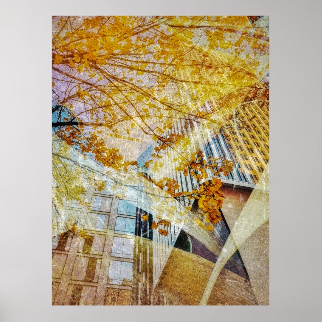 Affiche Abstrait de ville en automne (Devant)
