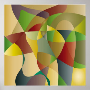Affiche Abstrait décor coloré fond abstrait, ab