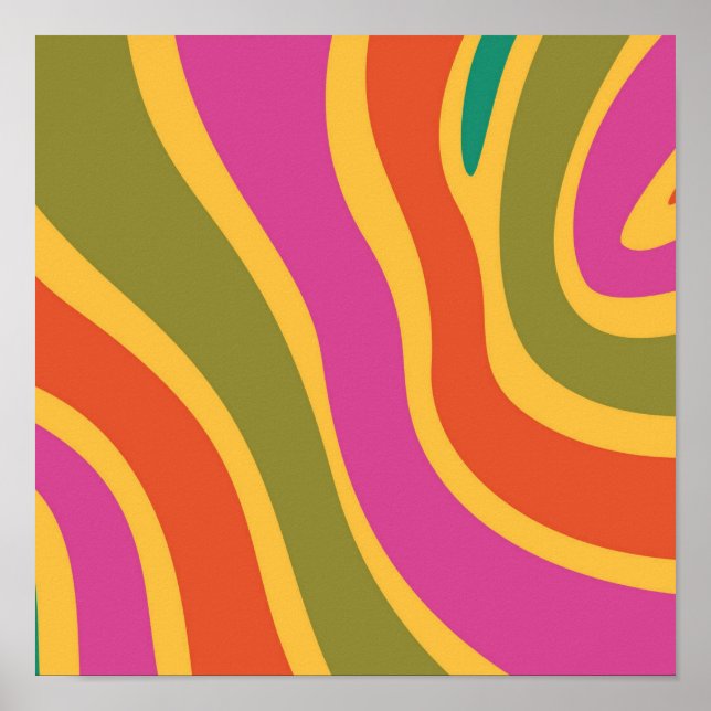 Affiche Abstrait du milieu du siècle rétro (Devant)