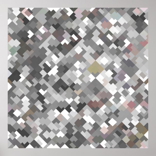 Affiche Abstrait en mosaïque  gris clair sans couture PA a (Devant)
