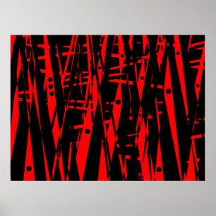 Affiche Abstrait en rouge et noir