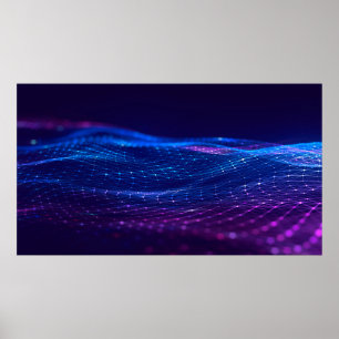 Affiche Abstrait espace polygonal bas poly foncé arrière -