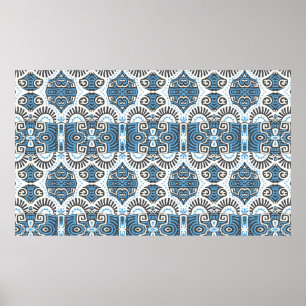 Affiche Abstrait Ethnique vintage Motif sans couture. tend