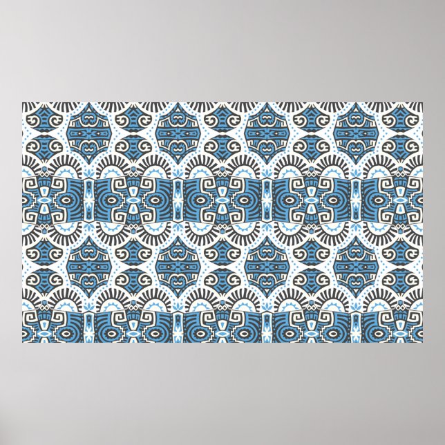 Affiche Abstrait Ethnique vintage Motif sans couture. tend (Devant)