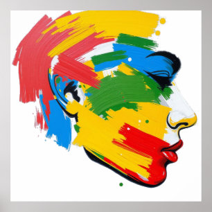 Affiche Abstrait féminisme moderne peint à la main