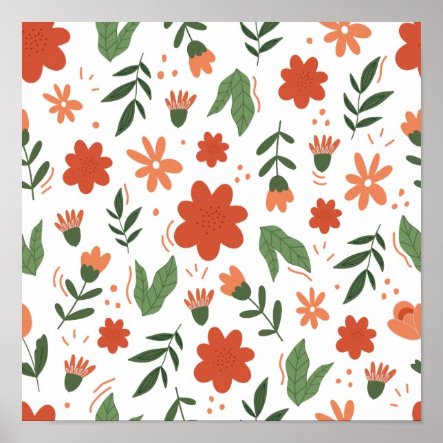 Affiche Abstrait Floral (Devant)