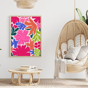Affiche Abstrait floral éclatant et audacieux