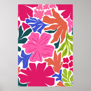 Affiche Abstrait floral éclatant et audacieux