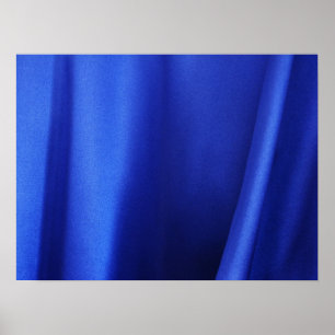 Affiche Abstrait Flow Blue Silk Fabric