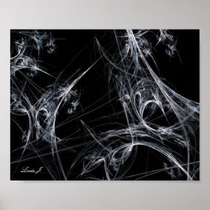 Affiche Abstrait Fractal Spider Web sur toile noire