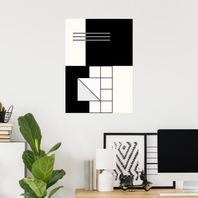 Affiche Abstrait géométrique (Bureau à domicile)
