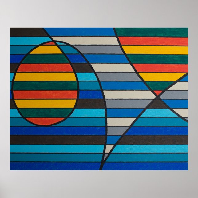 Affiche Abstrait Géométrique avec Bandes et Formes Audacie (Devant)