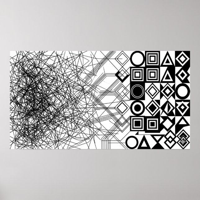 Affiche Abstrait Géométrique du Chaos à l'Ordre (Devant)