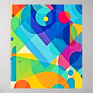 Affiche Abstrait géométrique dynamique