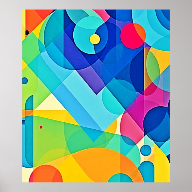 Affiche Abstrait géométrique dynamique (Devant)
