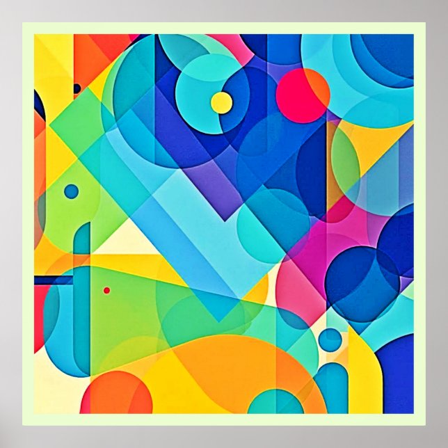 Affiche Abstrait géométrique dynamique (Devant)