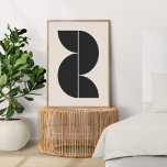 Affiche Abstrait géométrique moderne minimal Gras Scandi<br><div class="desc">Une affiche abstraite moderne minimaliste avec un design géométrique scandinave "scandi" en noir sur un arrière - plan chaud naturel taupe gris. L'accessoire parfait pour une maison contemporaine minimale.</div>