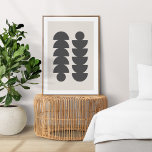 Affiche Abstrait géométrique moderne minimaliste scandinav<br><div class="desc">Une affiche abstraite moderne minimaliste avec un design géométrique scandinave "scandi" en noir sur un arrière - plan chaud naturel taupe gris. L'accessoire parfait pour une maison contemporaine minimale.</div>