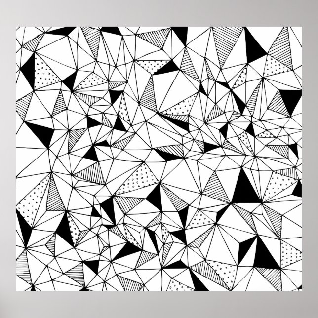 Affiche Abstrait géométrique : Polygonal Arrière - plan Ar (Devant)