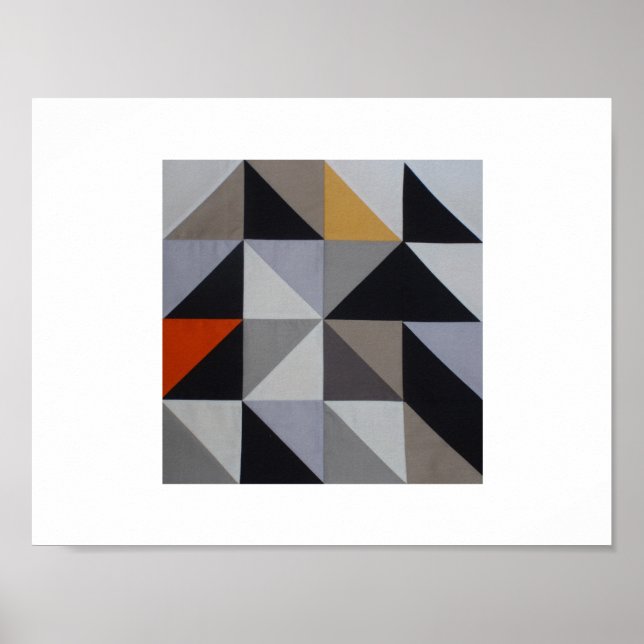 Affiche - Abstrait géométrique triangle orange (Devant)