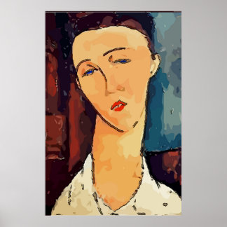 Affiche Abstrait Girl Face, ajouter ou modifier du texte P