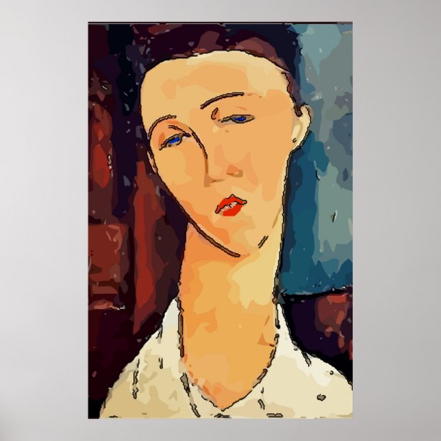 Affiche Abstrait Girl Face, ajouter ou modifier du texte P (Devant)