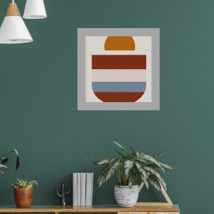Affiche Abstrait gris bordo couleurs naturelles