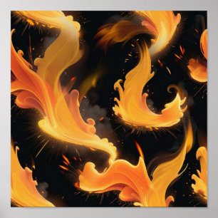Affiche Abstrait incendie liquide