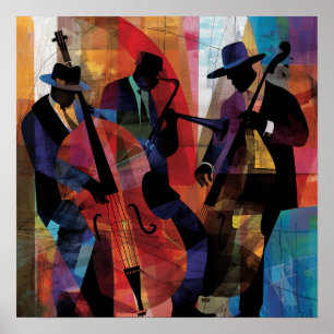 Affiche Abstrait Jazz Musicians Art Imprimer