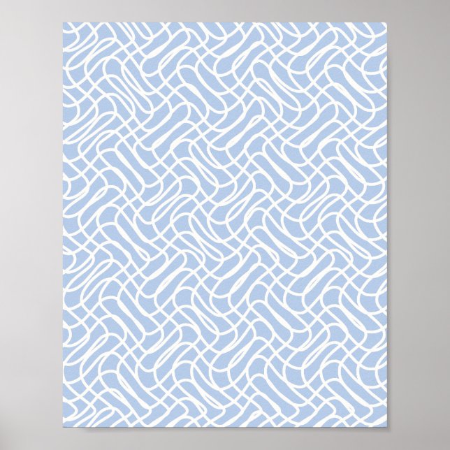 Affiche Abstrait Line Motif Bébé bleu (Devant)