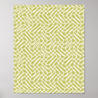 Abstrait Line Motif Lime Green
