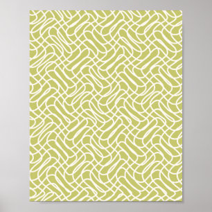 Affiche Abstrait Line Motif Lime Green