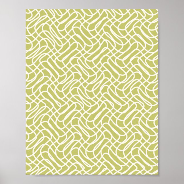 Affiche Abstrait Line Motif Lime Green (Devant)
