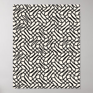 Affiche Abstrait Line Motif noir et blanc